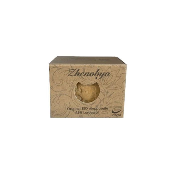 ZHENOBYA Jabón de Alepo 75% Aceite de Oliva 25% Aceite de Laurel 200g Higiene Diaria Piel Delicada Antiséptico