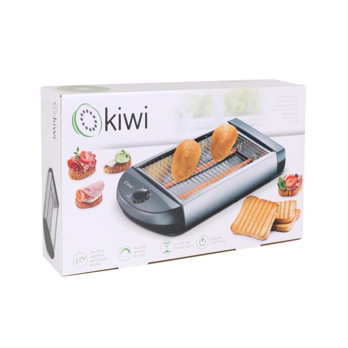 Tostadora Plana Kiwi 600W 24x19 cm 6 Temperaturas (4 Unidades) 6 Tostadora Plana Kiwi 600W 24x19 cm 6 Temperaturas (4 Unidades) 6