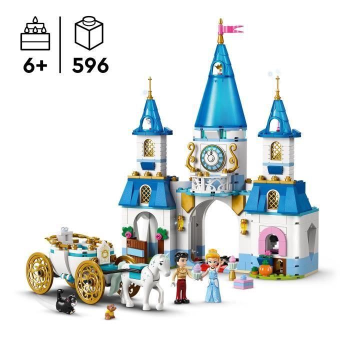 Lego 43275 Disney Princess El Castillo de Cenicienta y el Carruaje - Set Juego de Roles Infantil 6 Años 1