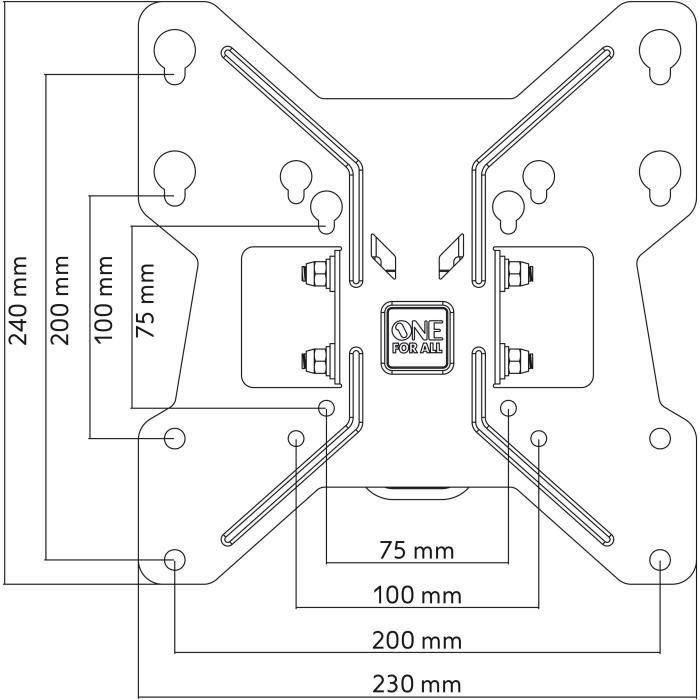 ONE FOR ALL WM2241 - Soporte de pared inclinable y giratorio (90 °) para televisores de 13 a 40 (33 a 102 cm) - Negro 2