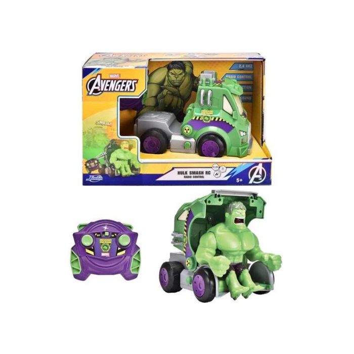 Smoby Coche RC Hulk 1:24 Teledirigido con Sonidos para Niños 5+ Años