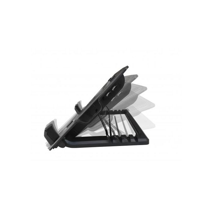 Ewent EW1258 Base de Enfriamiento Plegable para Portátil 17" con Ventilador Silencioso 1000 RPM, 2x USB, Multiángulo - Negro 2