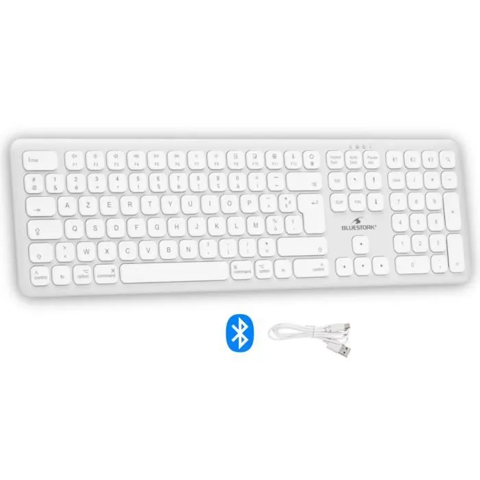 Bluestork BLU3760162050172 Teclado Inalambrico Bluetooth Tamaño Completo Compatible con Mac Blanco Bluestork BLU3760162050172 Teclado Inalambrico Bluetooth Tamaño Completo Compatible con Mac Blanco