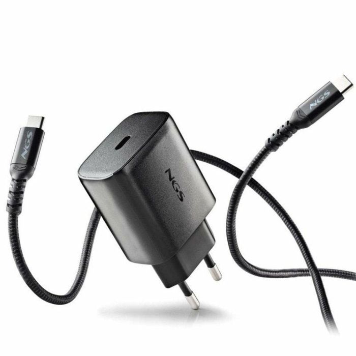 NGS BUD45W-C Cargador de Pared GaN Ultrarrápido 45W con 1xUSB Tipo-C y Cable USB-C a USB-C 1.5m PD3.0