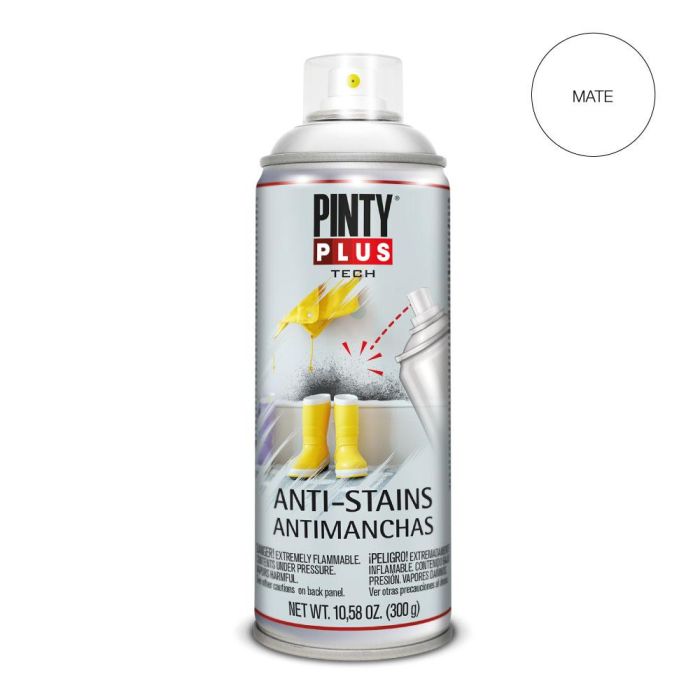 Pinty Plus Pintura en spray tech antimanchas 520cc X101 Blanco mate alta cubrición