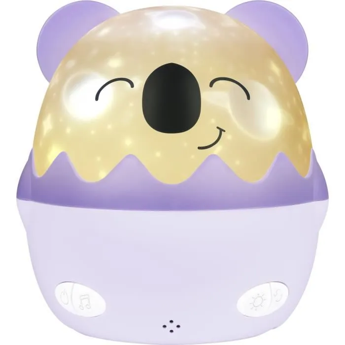 Bigben Interactive BIG1722427343201 Luz Nocturna Musical Inalámbrica Koala Proyección 360°, 13 Películas, 8 Melodías, Mando a Distancia, Batería USB-C 3