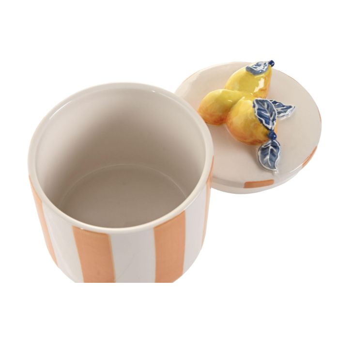 Bote Mediterraneo DKD Home Decor Naranja Amarillo 10.2 x 12.5 x 10.2 cm (4 Unidades) 2