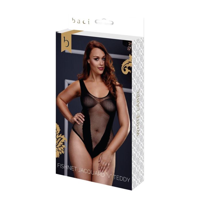 Bodi Jacquard V Teddy Talla Grande Baci Lingerie BW3134-BLKQS Negro XL Queen Bodi Jacquard V Teddy Talla Grande Baci Lingerie BW3134-BLKQS Negro XL Queen