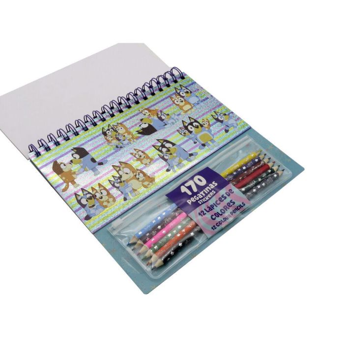 Set coloreable con pegatinas Bluey 2