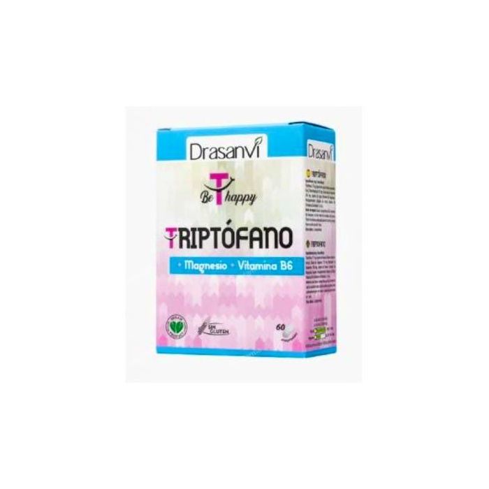 DRASANVI Triptófano con Magnesio y Vitamina B6 60 Comprimidos. Suplemento alimenticio vegano para función psicológica.