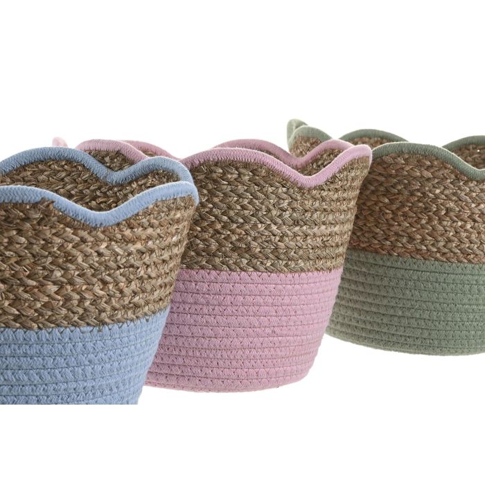 Cesta Kids DKD Home Decor Rosa Verde 26 x 20 x 26 cm (6 Unidades) 1 Cesta Kids DKD Home Decor Rosa Verde 26 x 20 x 26 cm (6 Unidades) 1