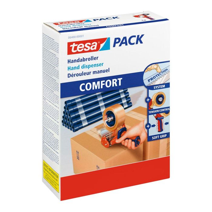Tesa Dispensador de precinto 06400-00001-02 Comfort para cinta de embalaje de 50 mm Rojo / azul 1 Tesa Dispensador de precinto 06400-00001-02 Comfort para cinta de embalaje de 50 mm Rojo / azul 1