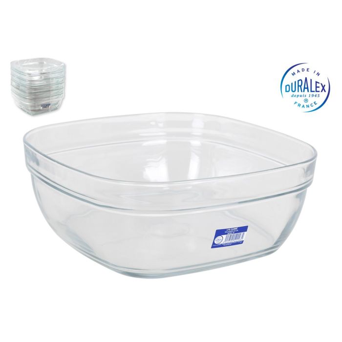 Duralex Ensaladera Apilable Lys 23 cm 3L Transparente Cuadrada (12 Unidades)