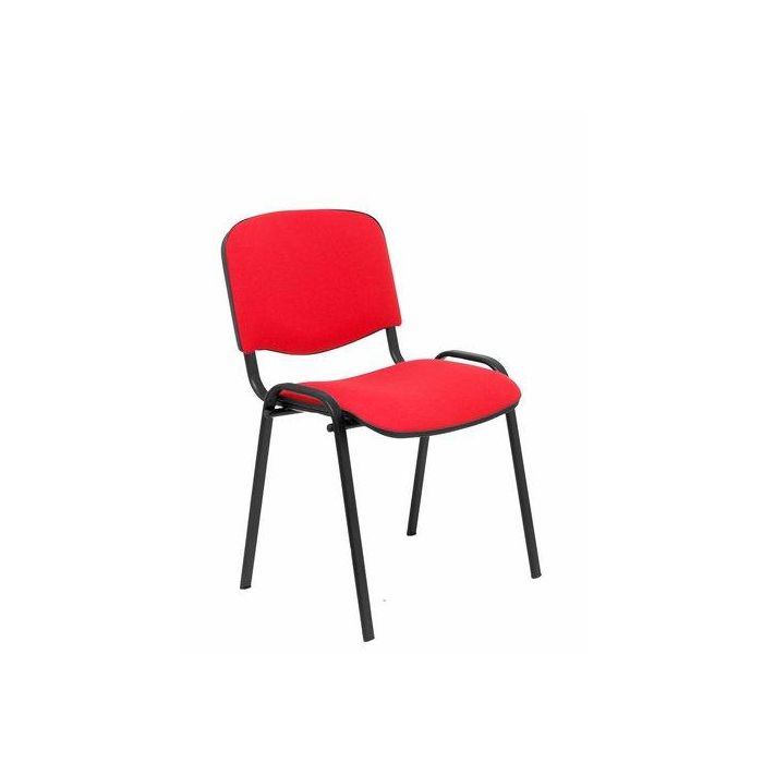 Silla Piqueras Y Crespo Alcaraz Confidente Ergonomica Apilable Estructura Negra Asiento Y Respaldo Tapizado Aran Rojo Pack De 2