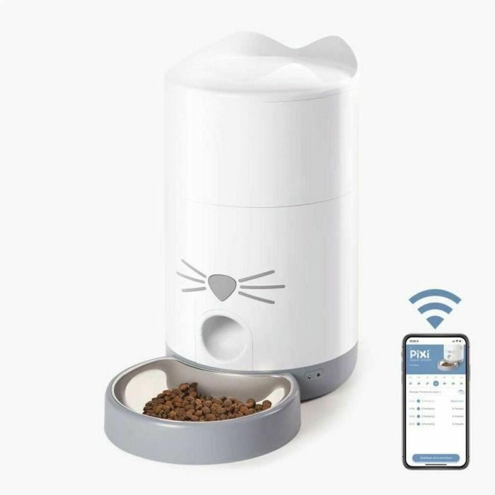 Catit PIXI Comedero Inteligente Automático para Gatos, Dispensador de Croquetas Conectado y Controlado por Aplicación, Sirve Porciones Programadas de 1.2 kg