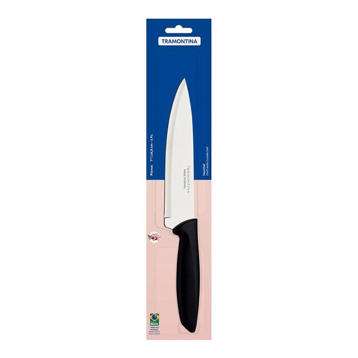 Cuchillo Chef Tramontina Plenus Negro 7" Acero Inoxidable 1