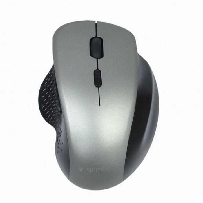Gembird MUSW-6B-02-BG Ratón Inalámbrico RF Óptico 1600 DPI para Oficina, Mano Derecha, 6 Botones con Rueda, Alimentación por Baterías, Negro/Plata