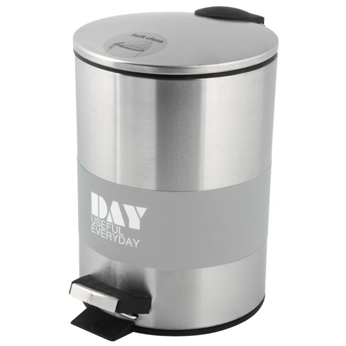 Day Cubo Basura Acero Inoxidable 3 L con Pedal y Cierre Suave Mate 17.5x23.5 cm 1