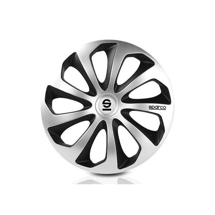 Sparco Tapacubos Sicilia Bicolor 16" Plata-Negro Cs5 SPC1673SVBK 4 Unidades 2