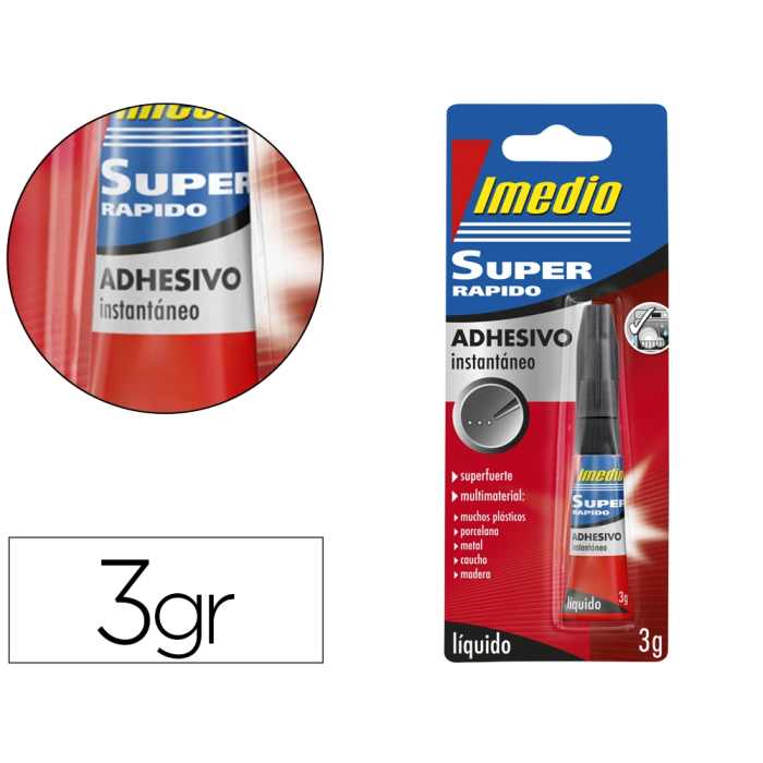 Imedio Pegamento Instantáneo Super Rápido Adhesivo Extra Fuerte Bote 3 gr 0 Imedio Pegamento Instantáneo Super Rápido Adhesivo Extra Fuerte Bote 3 gr 0