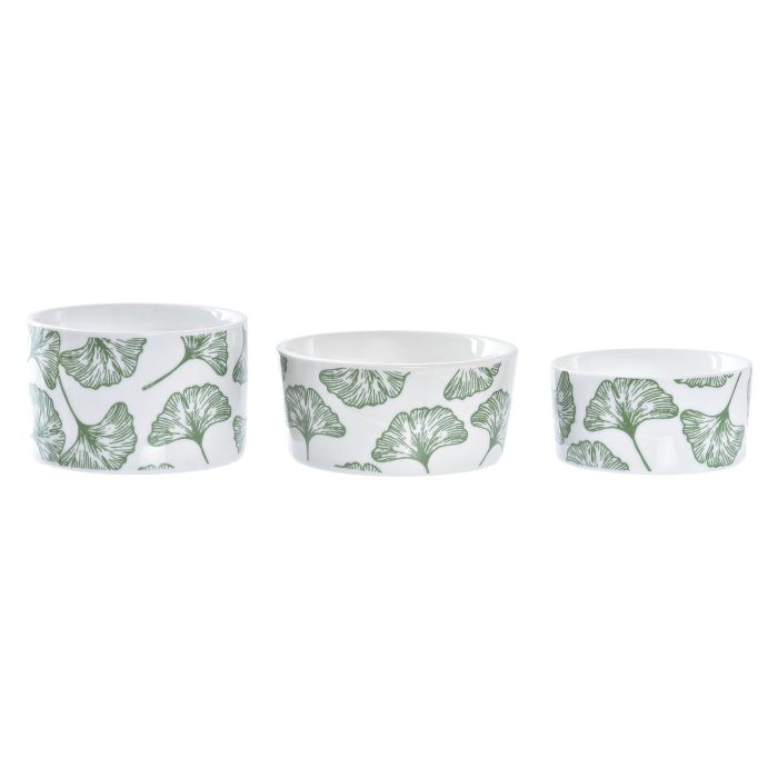 Tabla Aperitivo Tropical DKD Home Decor Verde Blanco 18 x 1 x 18 cm Set de 4 2