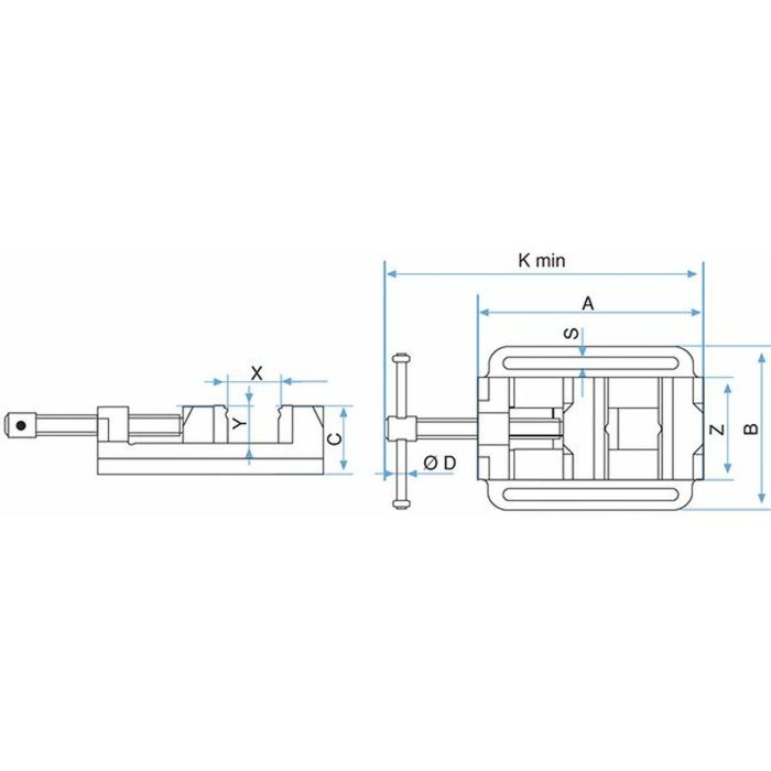 Mordaza de banco KANCA 19,4 x 15,7 x 6,5 cm Taladro 1