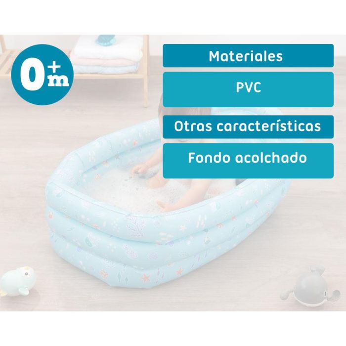 KioKids Bañera Hinchable para Bebés +0 Meses Azul Portátil de Viaje, Segura y Duradera, Fácil de Inflar y Limpiar 4 KioKids Bañera Hinchable para Bebés +0 Meses Azul Portátil de Viaje, Segura y Duradera, Fácil de Inflar y Limpiar 4