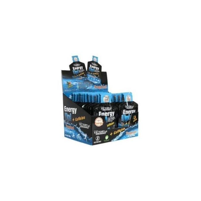 Victory Endurance Energy Up Gel +Cafeína Tropical para Deportistas, con Guaraná y Sodio, Caja 24 Unidades