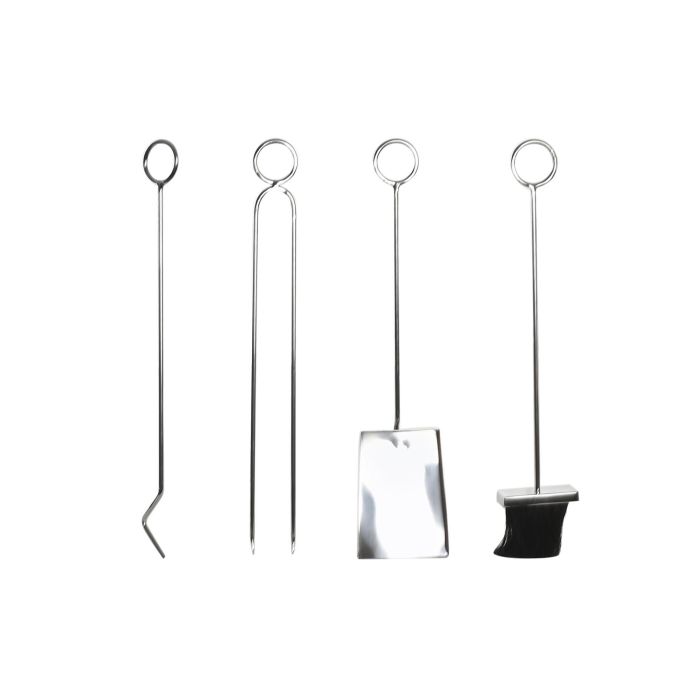 DKD Home Decor Leñera Moderna Organizador de Leña Acero Inoxidable Plateado - Set 4 Piezas, 54x6x1 cm, Ideal para Salón y Chimenea 2 DKD Home Decor Leñera Moderna Organizador de Leña Acero Inoxidable Plateado - Set 4 Piezas, 54x6x1 cm, Ideal para Salón y Chimenea 2
