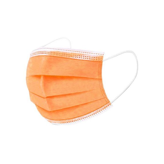 Mascarilla Quirurgica Iir 3 Capas Desechable Galmask Infantil Naranja Paquete De 10