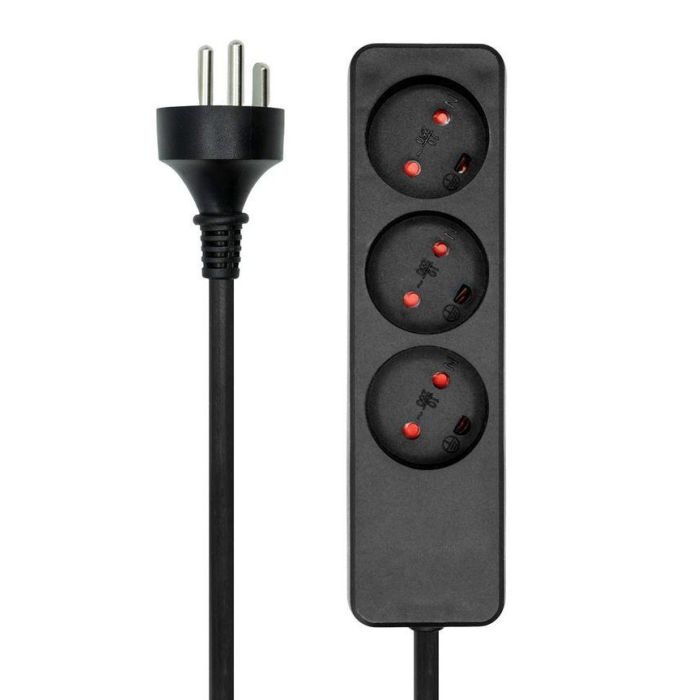 MicroConnect MC-GRU0303DKB - Regleta danesa de 3 vías con cable de 3 m, color negro 1