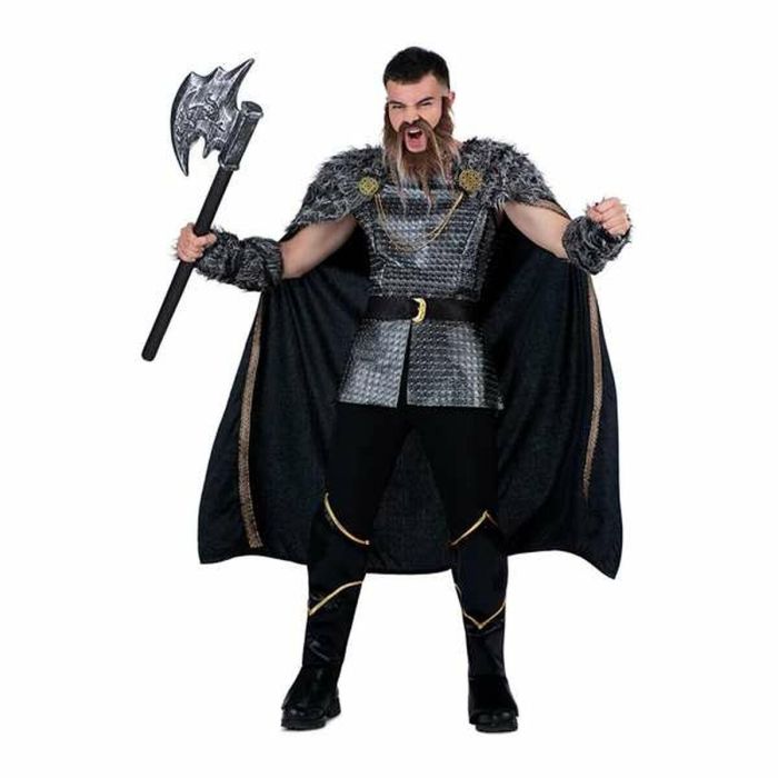 Disfraz jefe vikingo capa, túnica, cinturón, manguitos y cubrebotas talla XXL Disfraz jefe vikingo capa, túnica, cinturón, manguitos y cubrebotas talla XXL