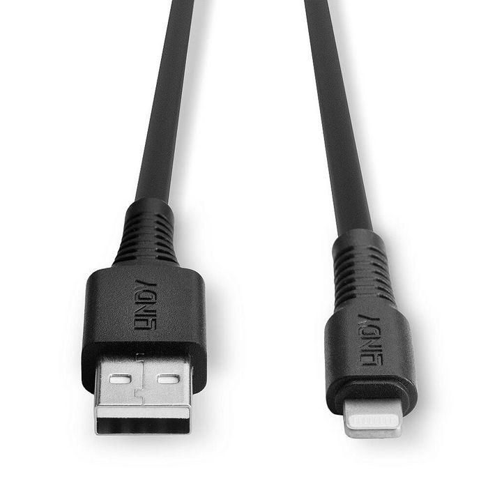 Lindy 0.5m USB to Lightning Cable, Black 3 Lindy 0.5m USB to Lightning Cable, Black 3