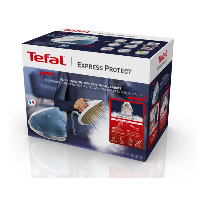 Tefal SV9202 Estación de Planchado a Vapor Express Protect, 2800W, 7.5 Bar, Vapor 130 g/min, Placa Durilium AirGlide Autoclean, Blanco/Azul 5 Tefal SV9202 Estación de Planchado a Vapor Express Protect, 2800W, 7.5 Bar, Vapor 130 g/min, Placa Durilium AirGlide Autoclean, Blanco/Azul 5