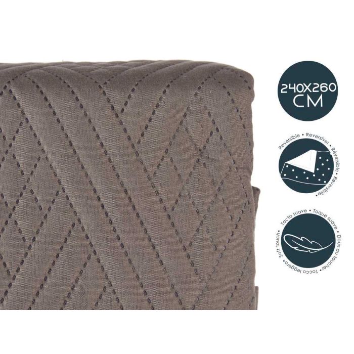 Colcha Cama Reversible 240X260 Gris Oscuro Y Azul Giftdecor (6 Unidades) 3 Colcha Cama Reversible 240X260 Gris Oscuro Y Azul Giftdecor (6 Unidades) 3