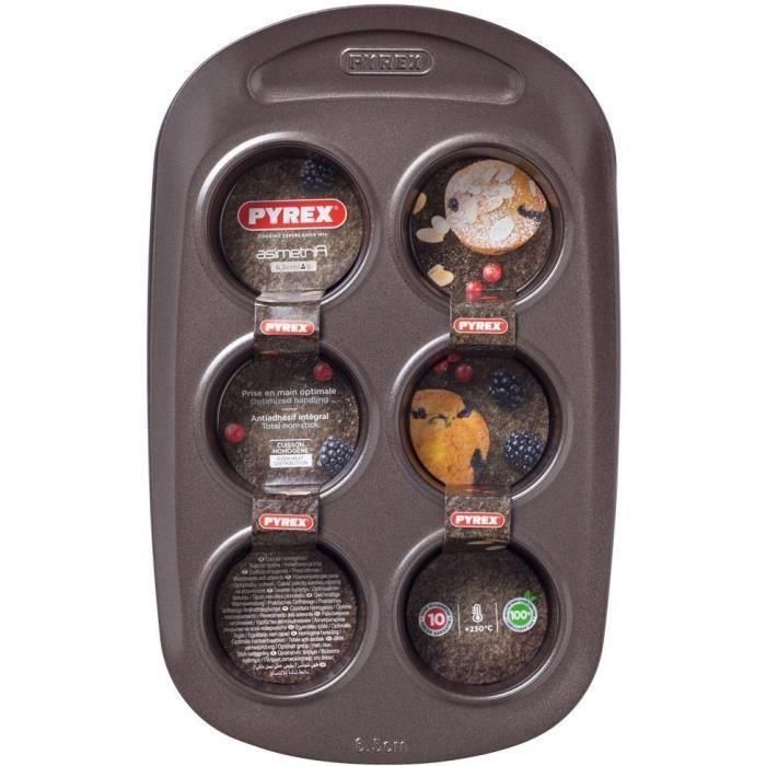 Pyrex 1452001 Molde para muffins Redondo, Acero al carbono, Antiadherente, 6 cavidades 3