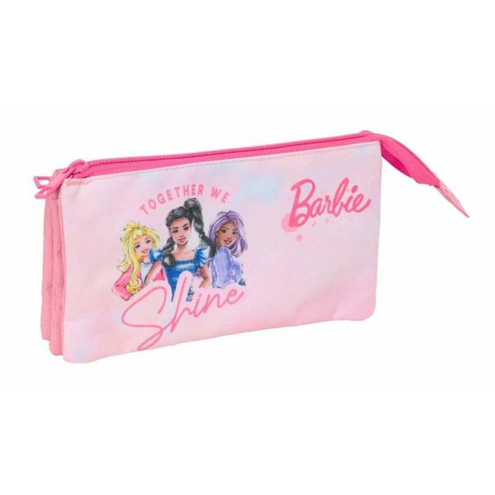Safta Portatodo triple Barbie 22x12x3 cm para niña