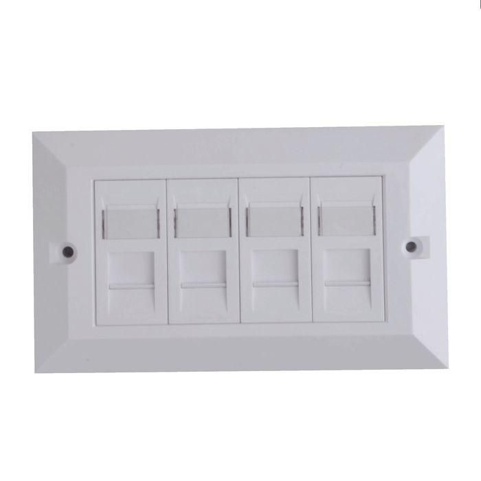 Lanview CAT6 Placa Frontal 4 Puertos Tipo UK Precargada 146x86mm