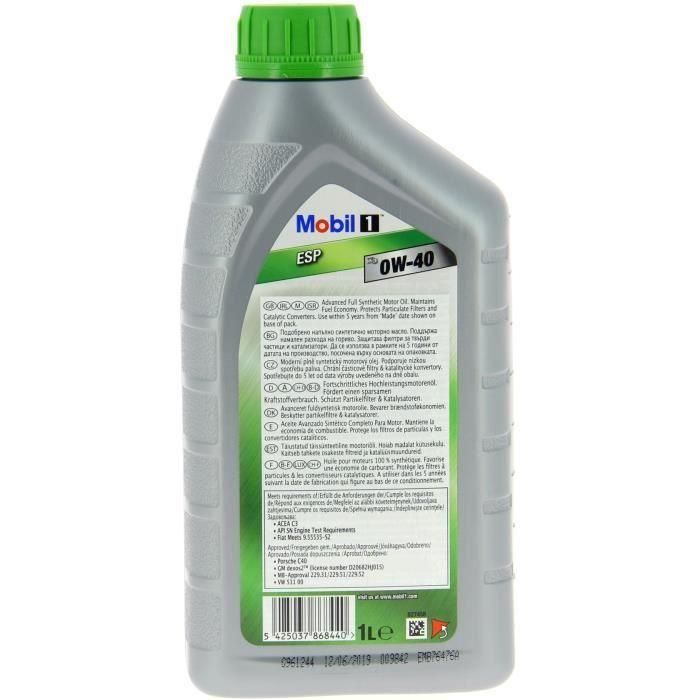 MOBIL 1 Aceite de motor sintético - 0W40 ESP x3 - 1 L 1