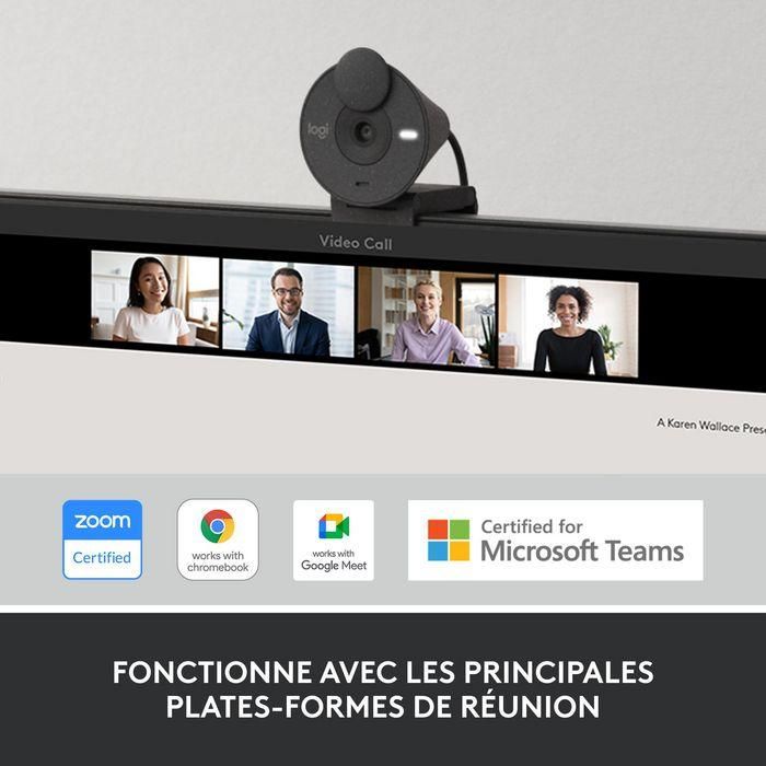 Logitech Brio 300 Webcam Full HD 1080p Foco Fijo con Micrófono Mono, Tapa de Privacidad USB-C y RightLight 2 Grafito 12 Logitech Brio 300 Webcam Full HD 1080p Foco Fijo con Micrófono Mono, Tapa de Privacidad USB-C y RightLight 2 Grafito 12