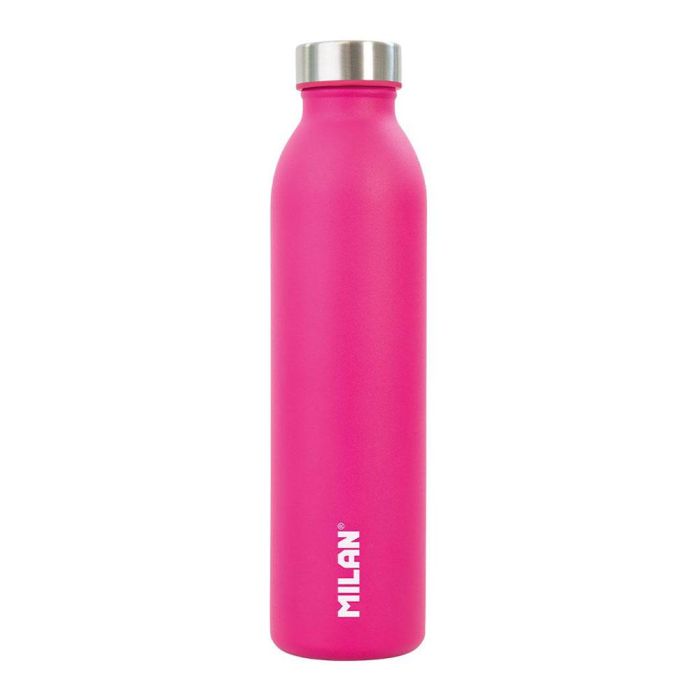 Milán Botella Isotérmica Acid Acero Inoxidable 591ml - Rosa, Mantiene Temperatura 12h/24h, Base Antideslizante
