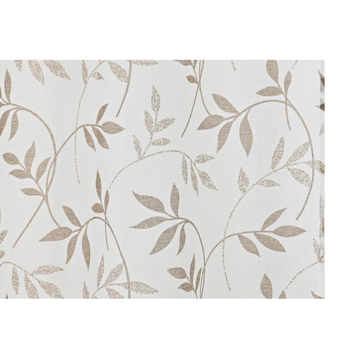 DKD Home Decor Cortina Shabby con Diseño de Hojas Marrón Claro 270x140 cm Poliéster, Pack 2 Unidades 3 DKD Home Decor Cortina Shabby con Diseño de Hojas Marrón Claro 270x140 cm Poliéster, Pack 2 Unidades 3