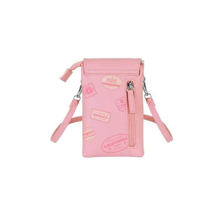 Barbie Bolso Móvil Travel 19x13x4 cm Rosa PVC Poliéster con dos compartimentos y bandolera ajustable 3