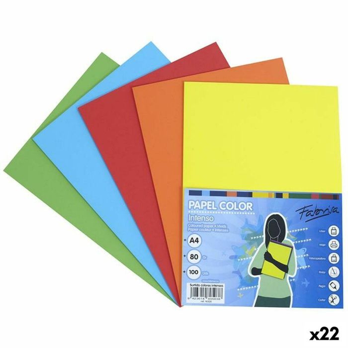 Papel para Imprimir Fabrisa Multicolor A4 100 Hojas (22 Unidades)