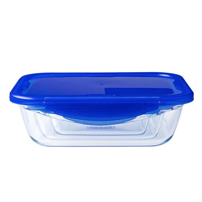 Fiambrera Hermética Pyrex Cook & Go 20,5 x 15,5 x 6 cm Azul 800 ml Vidrio (6 Unidades) 1