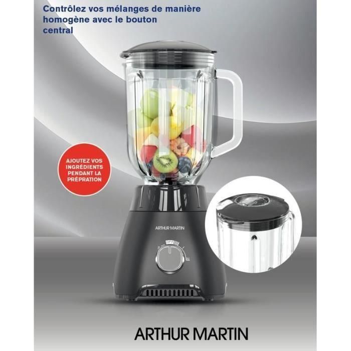 Batidora de vaso - ARTHUR MARTIN - AMPB40 - 1,5L - 400W - 2 velocidades + pulso 1 Batidora de vaso - ARTHUR MARTIN - AMPB40 - 1,5L - 400W - 2 velocidades + pulso 1