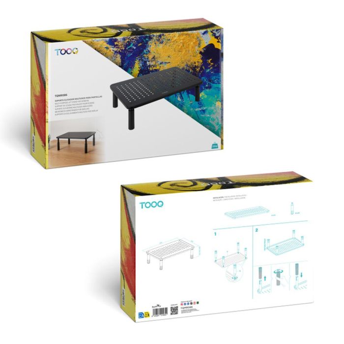 TooQ TQMR086 Soporte Monitor de Escritorio Ergonómico para 1 Pantalla, 20 kg, Altura Ajustable 100-140 mm, Plástico/Acero Negro 1 TooQ TQMR086 Soporte Monitor de Escritorio Ergonómico para 1 Pantalla, 20 kg, Altura Ajustable 100-140 mm, Plástico/Acero Negro 1