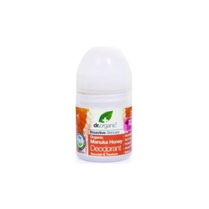 DR. ORGANIC Desodorante Roll-On Miel de Manuka 50ml Antibacteriano Piel Sensible Orgánico