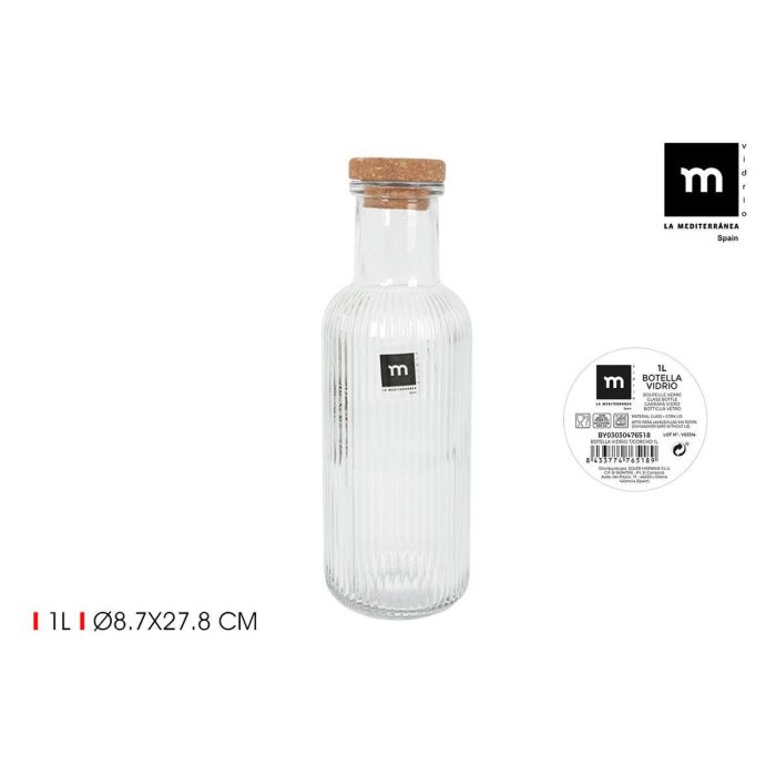 Botella de Cristal La Mediterránea Vidrio 1 L (24 Unidades) 3 Botella de Cristal La Mediterránea Vidrio 1 L (24 Unidades) 3