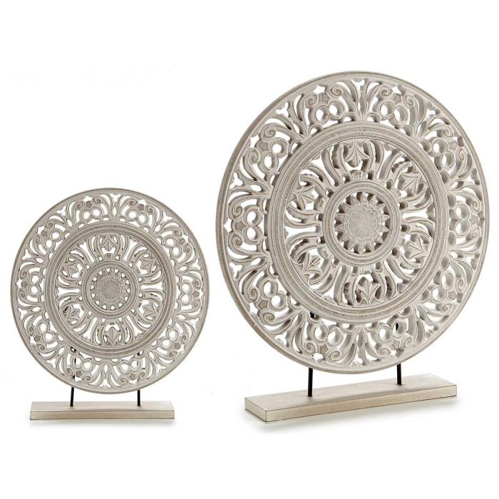 Giftdecor Soporte de Madera Redondo Mandala Grande, MDF y Metal, Blanco, 44x49x7 cm (6 Unidades) Giftdecor Soporte de Madera Redondo Mandala Grande, MDF y Metal, Blanco, 44x49x7 cm (6 Unidades)